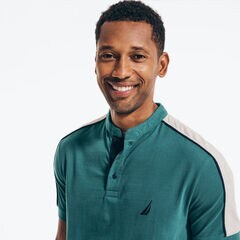SHOULDER-STRIPE SHORT SLEEVE HENLEY,Shaded Spruce,large