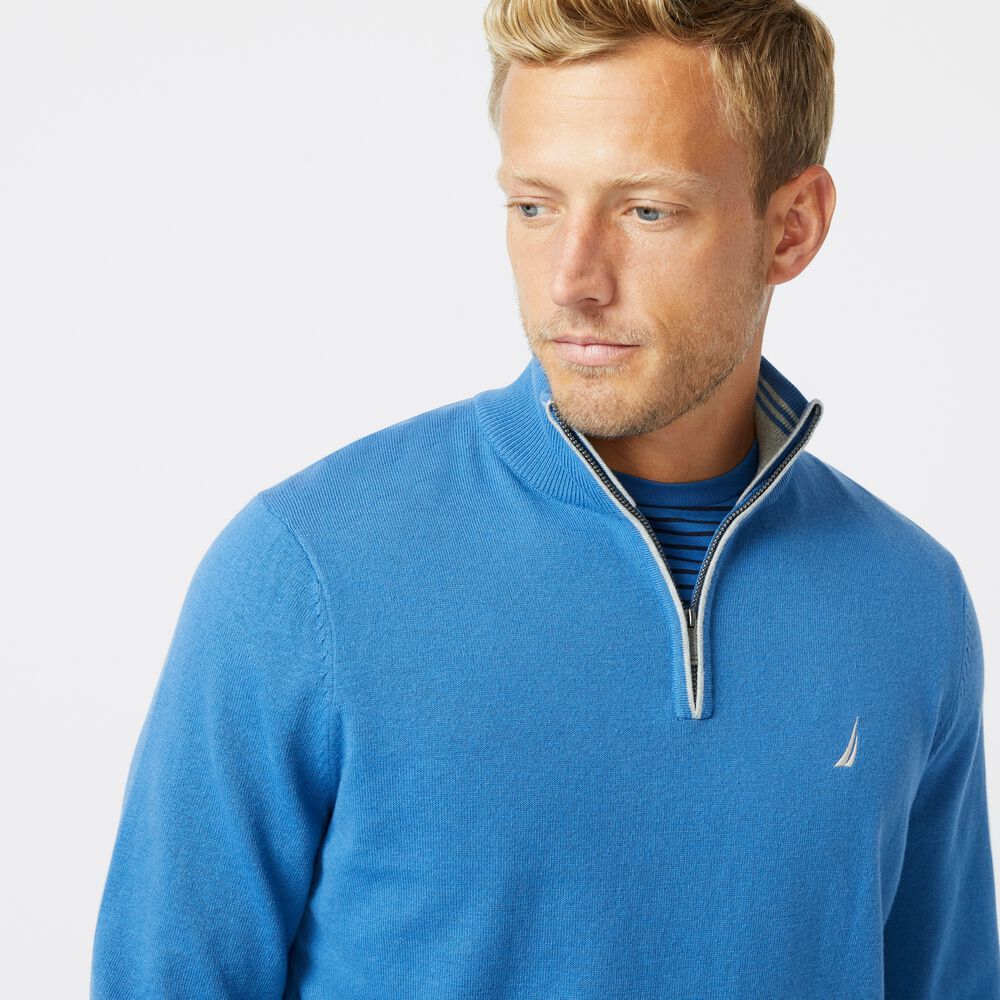 NAVTECH QUARTER-ZIP SWEATER,Nite Sea Heather,large