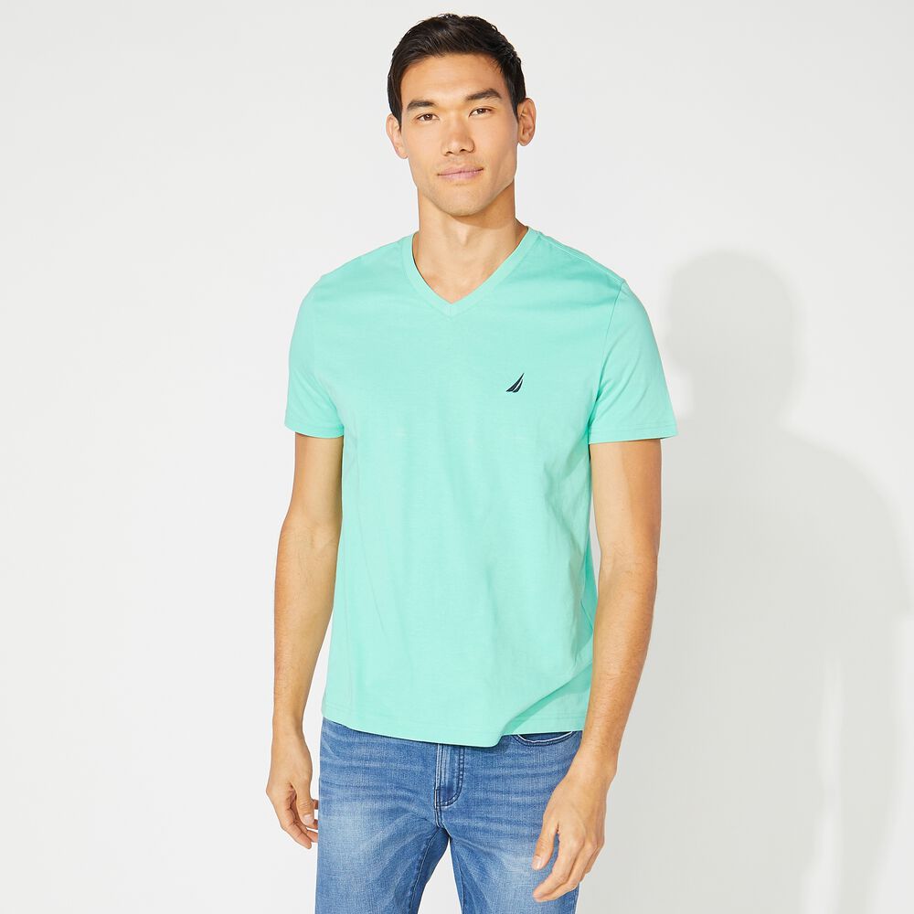 BIG & TALL V-NECK T-SHIRT,Mint Spring,large
