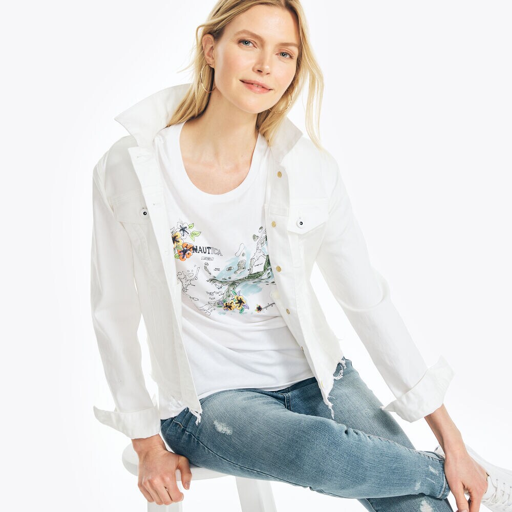 SUSTAINABLY CRAFTED ISLAND GRAPHIC T-SHIRT,Bright White,large