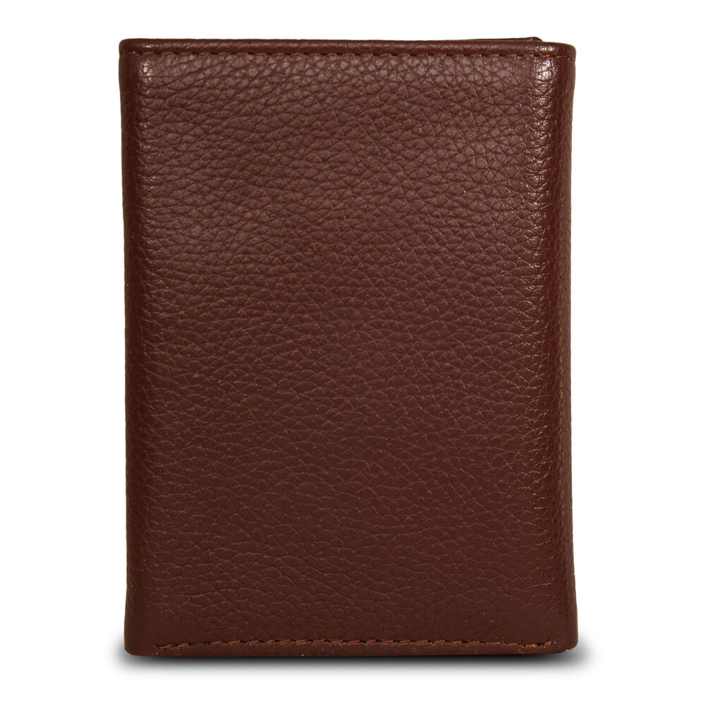 Leather Trifold Wallet,Camel Heather,large