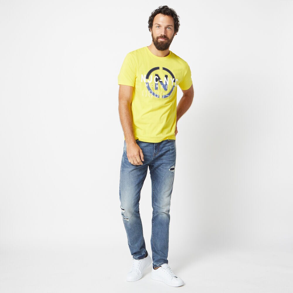 NAUTICA JEANS CO. EMBLEM GRAPHIC T-SHIRT,Lemon Chrome,large