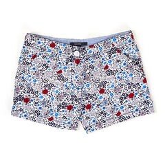Little Girls' Floral Twill Shorts (4-6X),Navy,large
