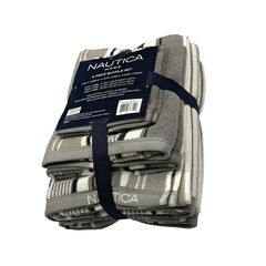 AGONDA STRIPED TOWEL SET, 6-PC,Grey Heather,large
