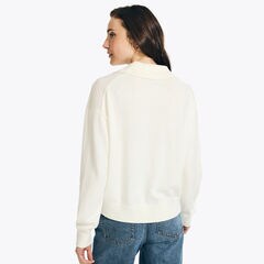 Lace-Up Sweater,Marshmallow,large