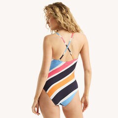 Printed One-Piece Swim,Stellar Blue Heather,large