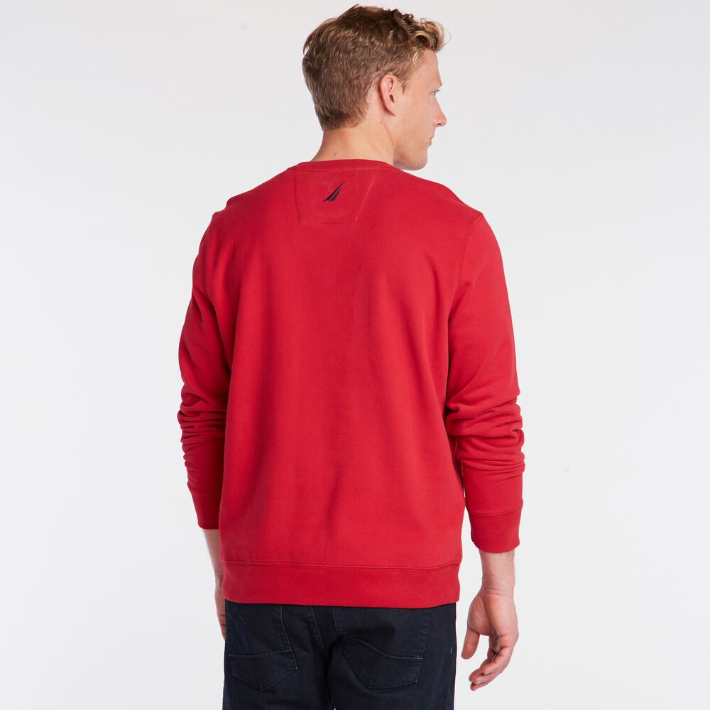 NAUTICA LOGO CREWNECK SWEATSHIRT,Nautica Red,large