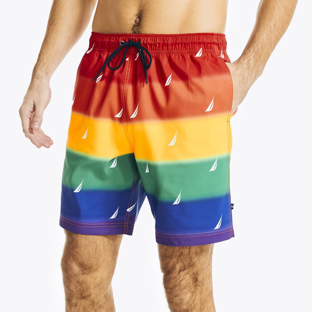 PRIDE SUSTAINABLY CRAFTED 8" QUICK-DRY SWIM,Tropic Orange,large