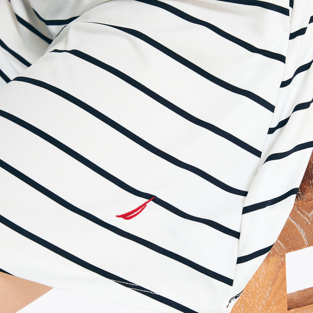 Striped Cover-Up Dress,Bright White,large