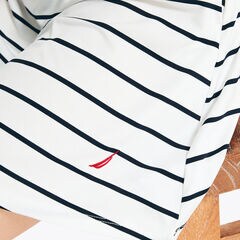 Striped Cover-Up Dress,Bright White,large