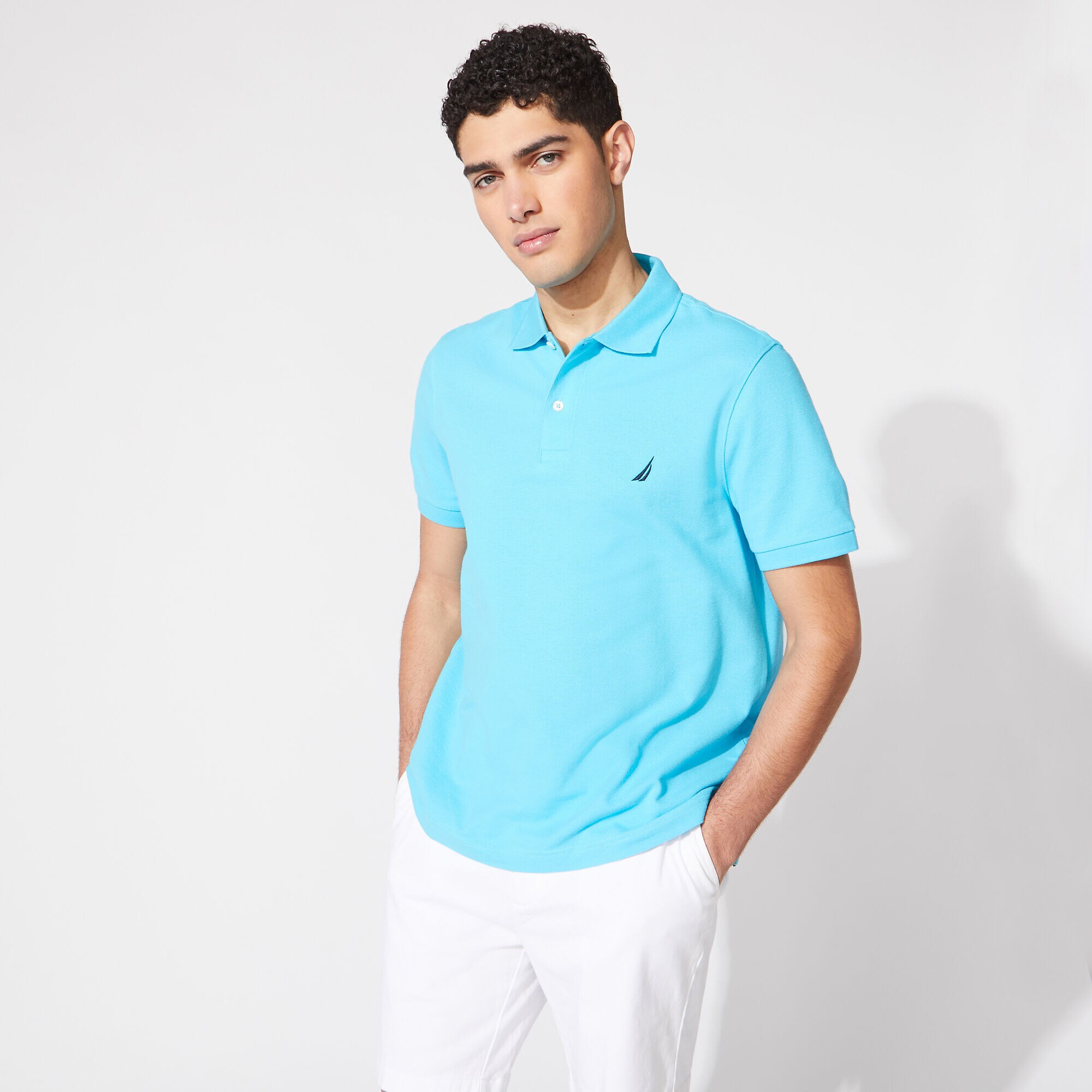CLASSIC FIT PERFORMANCE POLO,Aqua Sky,large
