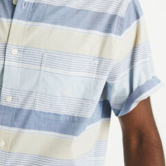 Striped Short-Sleeve Shirt,Woodsage,large