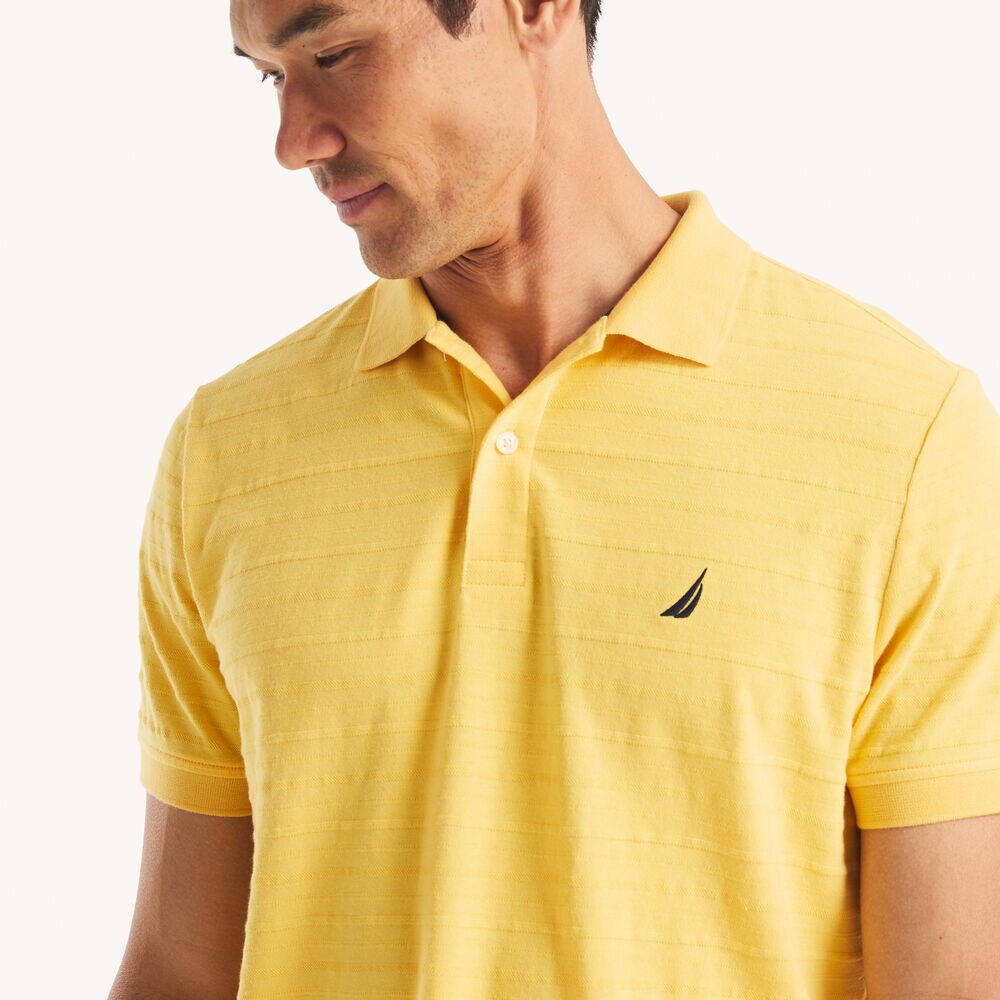 Classic Fit Shadow Stripe Polo,French Vanilla,large