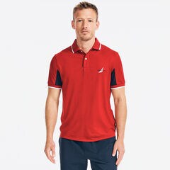 NAVTECH CLASSIC FIT COLORBLOCK-SLEEVE POLO,Nautica Red,large
