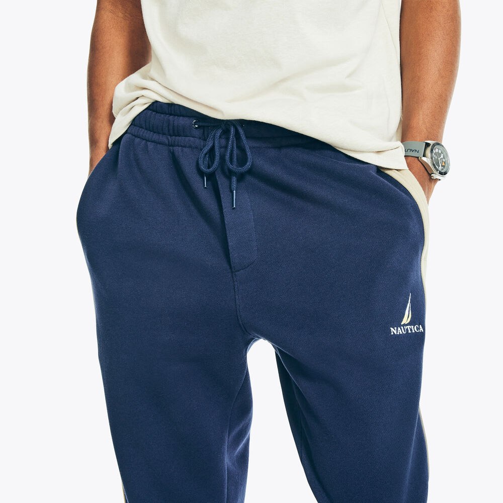 SIDE-STRIPE COLORBLOCK JOGGER,Stellar Blue Heather,large