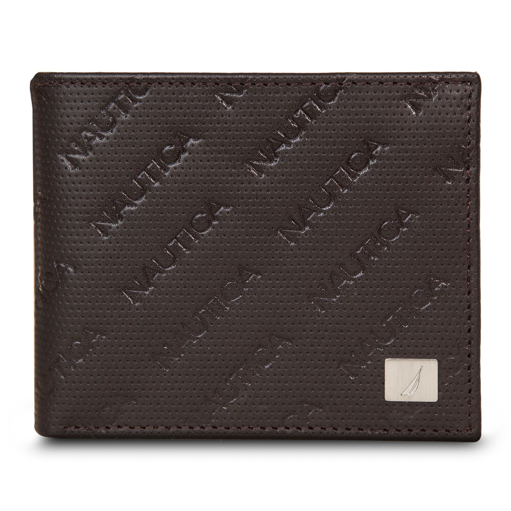 Repeat Logo Bi-Fold Wallet,Brown Stone,large