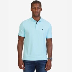 Big & Tall Performance Deck Polo Shirt,Sapphire/Pitch Yellow,large