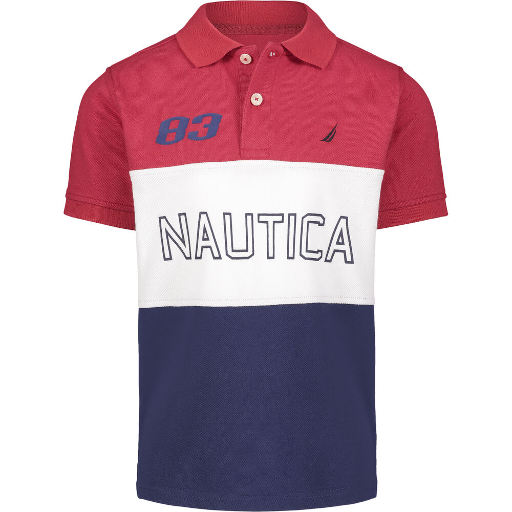 BOYS' COLORBLOCK LOGO POLO (8-20),J Navy,large