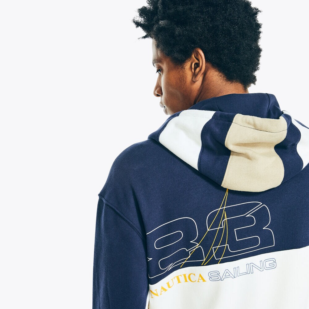 COLORBLOCK FULL-ZIP HOODIE,Stellar Blue Heather,large