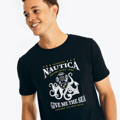 SUSTAINABLY CRAFTED GIVE ME THE SEA GRAPHIC T-SHIRT,True Black,large