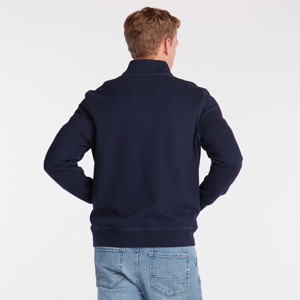 BIG & TALL QUARTER ZIP FLEECE PULLOVER,Navy,large