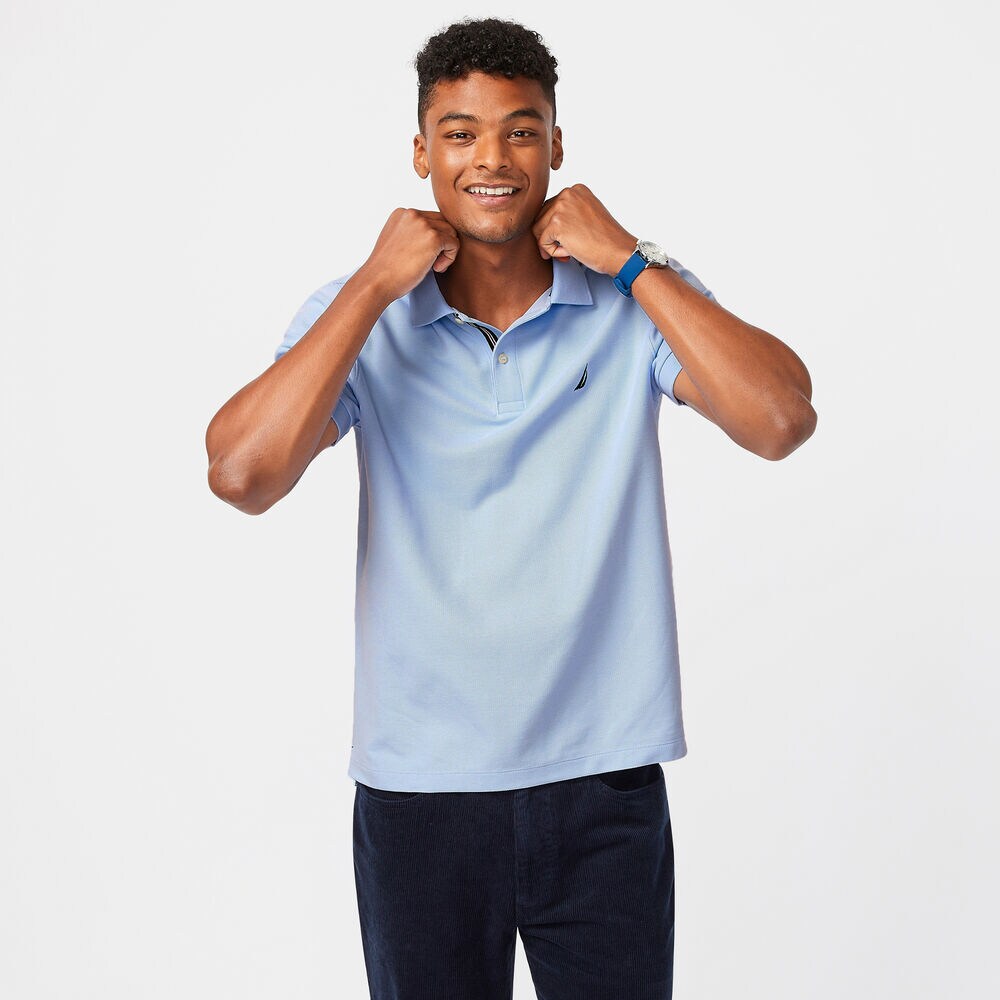 Classic Fit Performance Deck Polo,Azure Blue,large