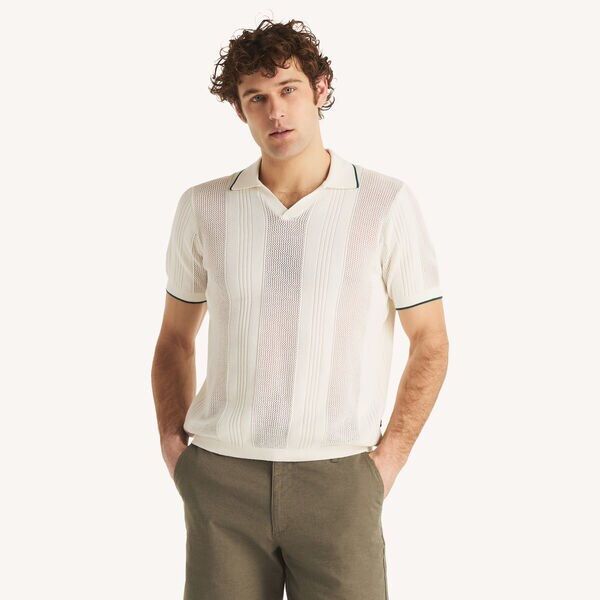 Short-Sleeve Sweater Polo