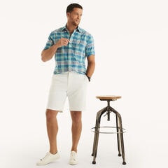 Big & Tall Classic Fit Plaid Short-Sleeve Shirt,Star Sapphire,large