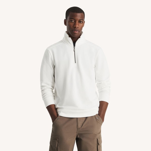 Classic Fit Piqu&eacute; Fleece Quarter-Zip Sweatshirt
