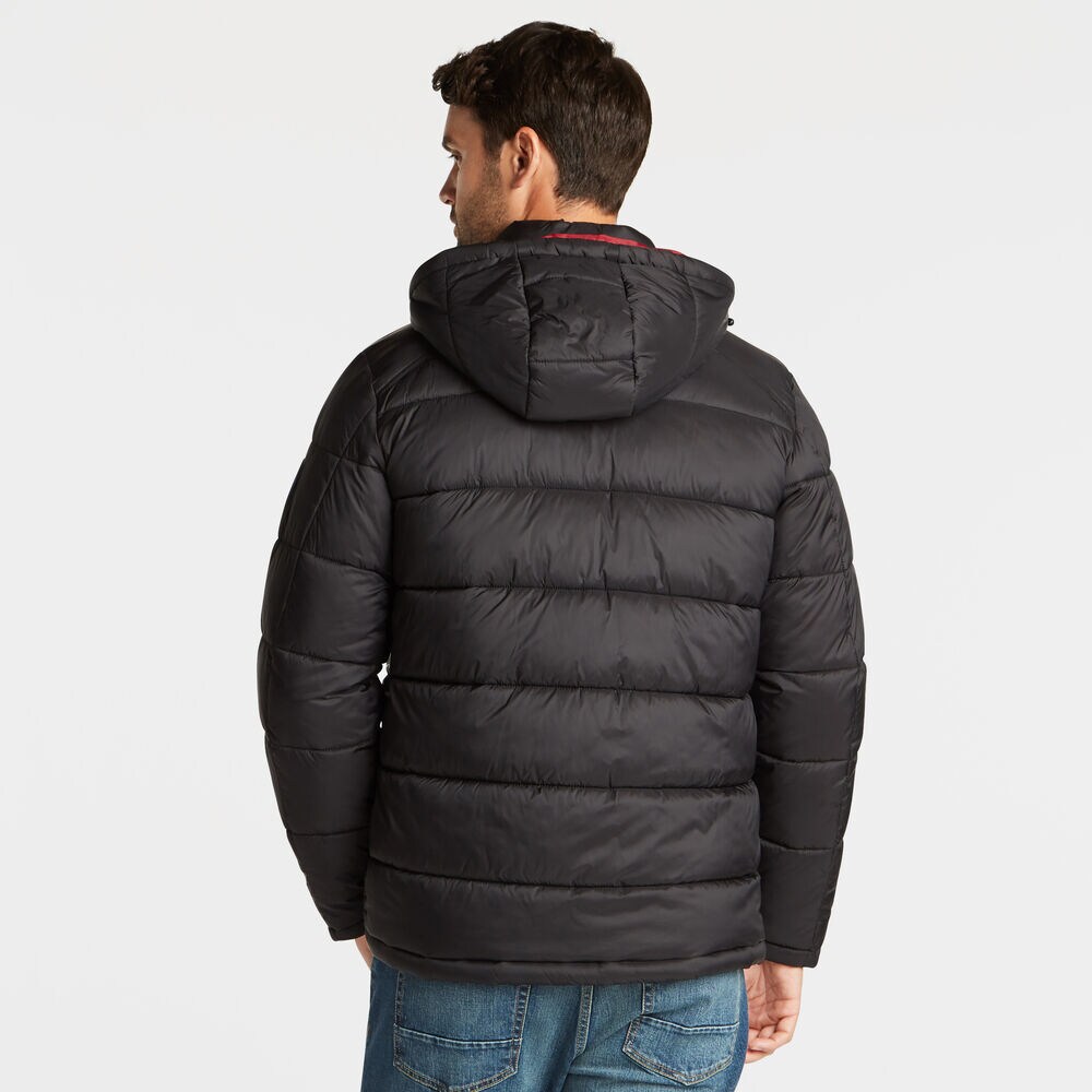PUFFER JACKET WITH REMOVABLE HOOD,Black,large