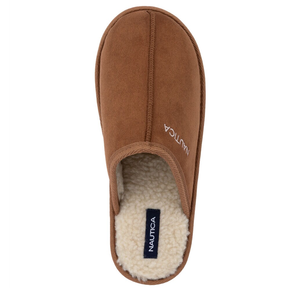 Faux-Fur-Lined Slipper,Dark Brown Heather,large