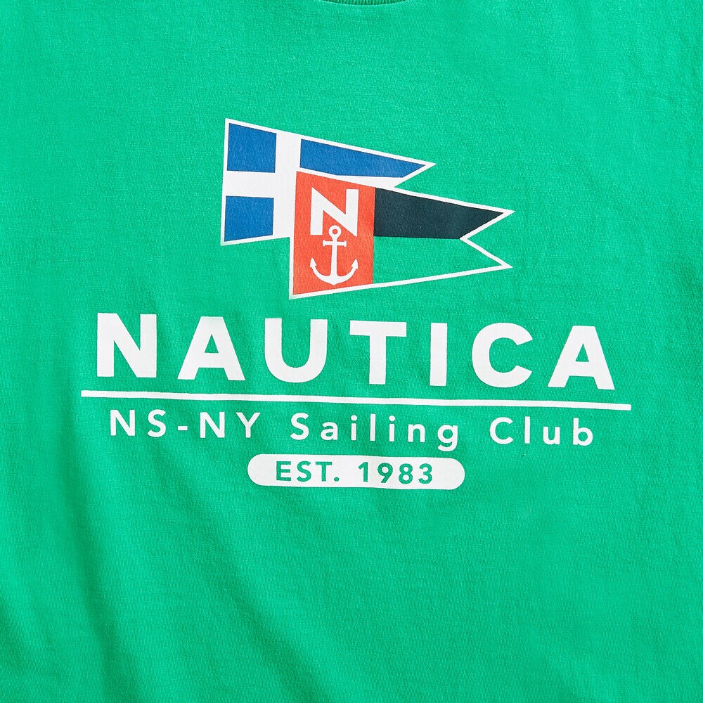 FLAG SAILING CLUB GRAPHIC T-SHIRT,Bright Green,large
