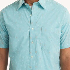 Big & Tall Printed Short-Sleeve Shirt,Ballard Blue,large