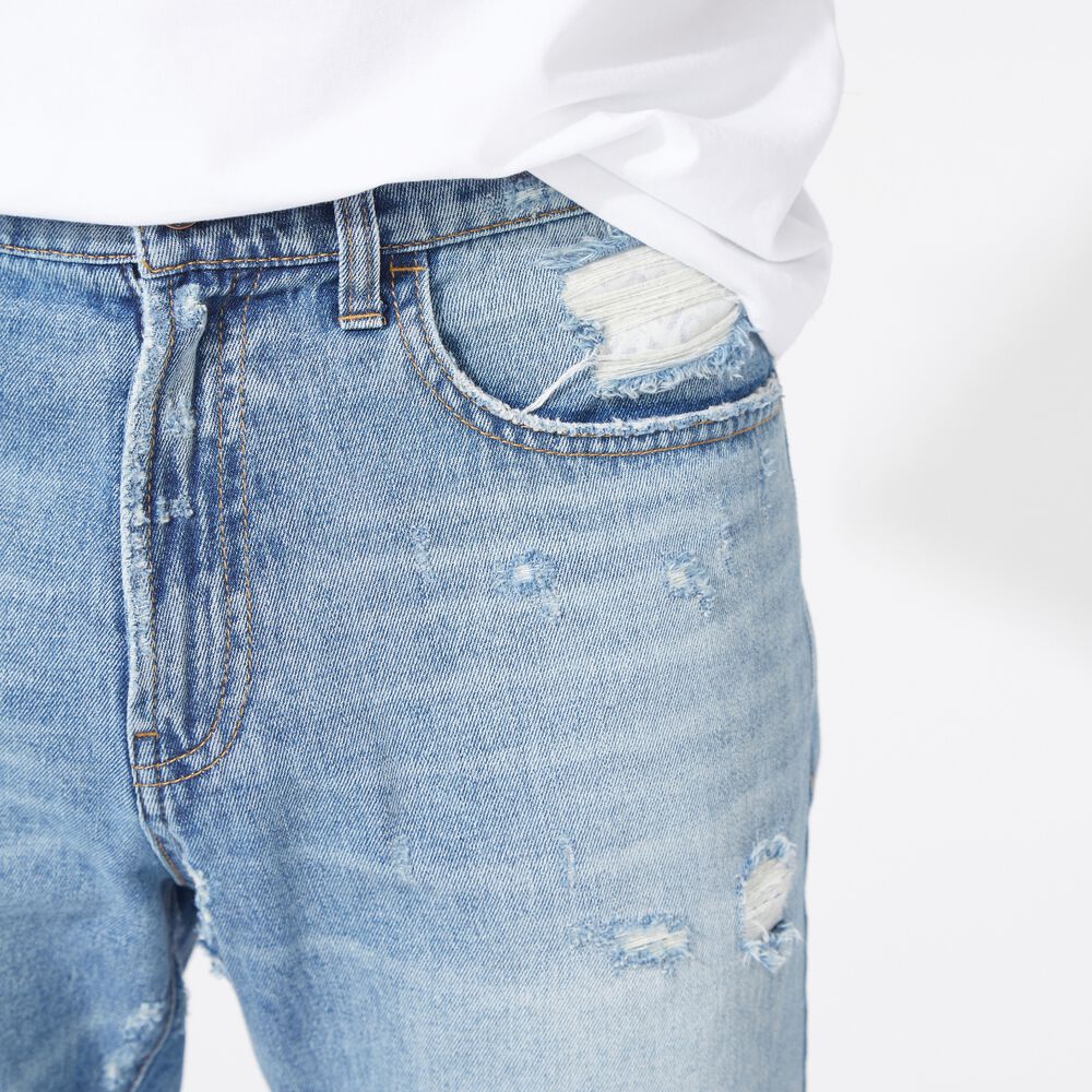 NAUTICA JEANS CO. RELAXED FIT DISTRESSED DENIM,Distressed Blue Wash,large
