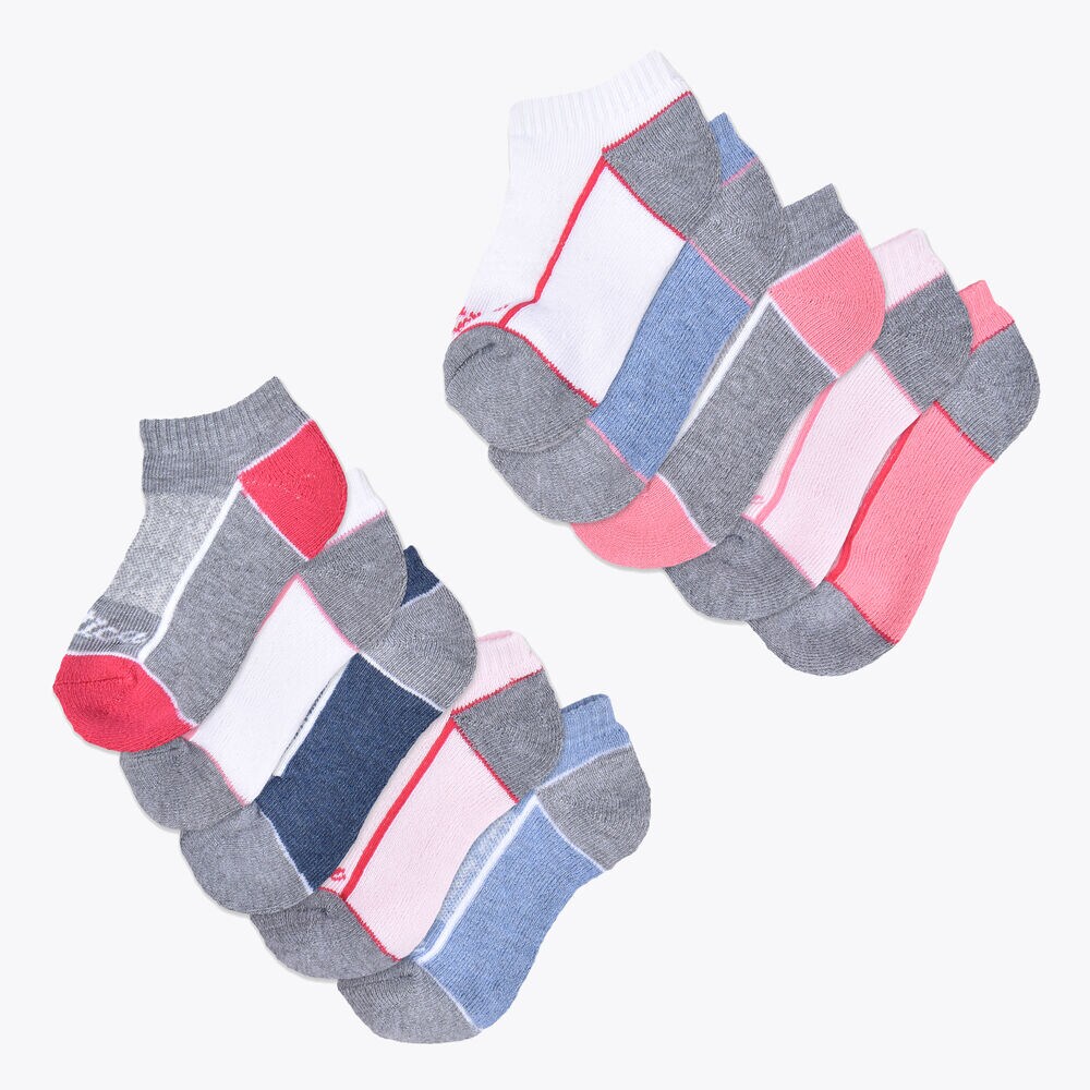 Girls' Stretch Liner Socks, 10-Pack,Antique White Wash,large