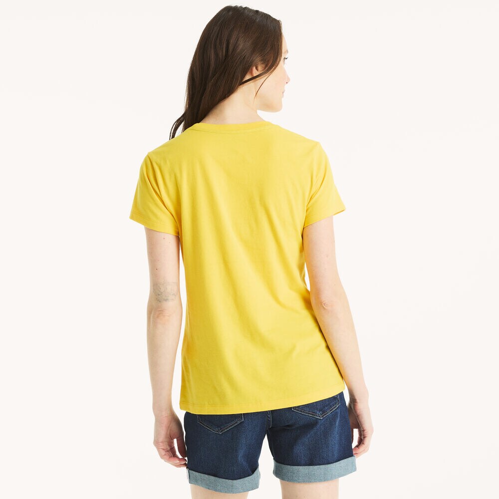 Nautica Sailing Foil Graphic T-Shirt,Lemon Chrome,large