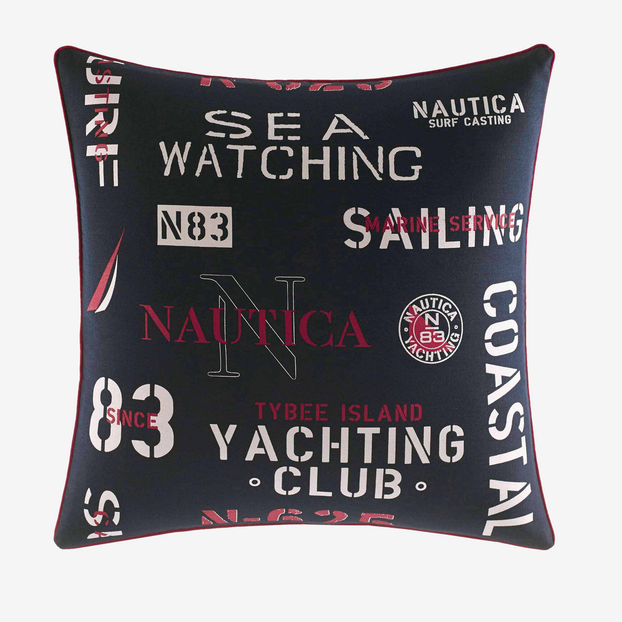 Heritage Square Pillow,Navy,large