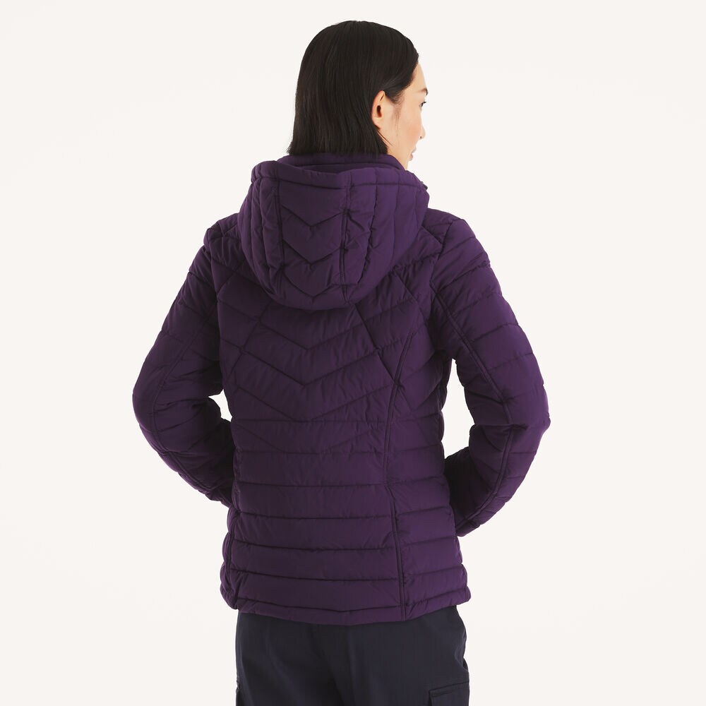 Puffer Jacket With Removable Hood,Electric Purple,large