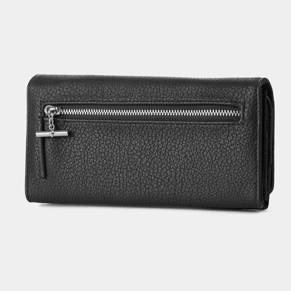 PEBBLED LOGO MONEY MANAGER WALLET WITH BOX,True Black,large