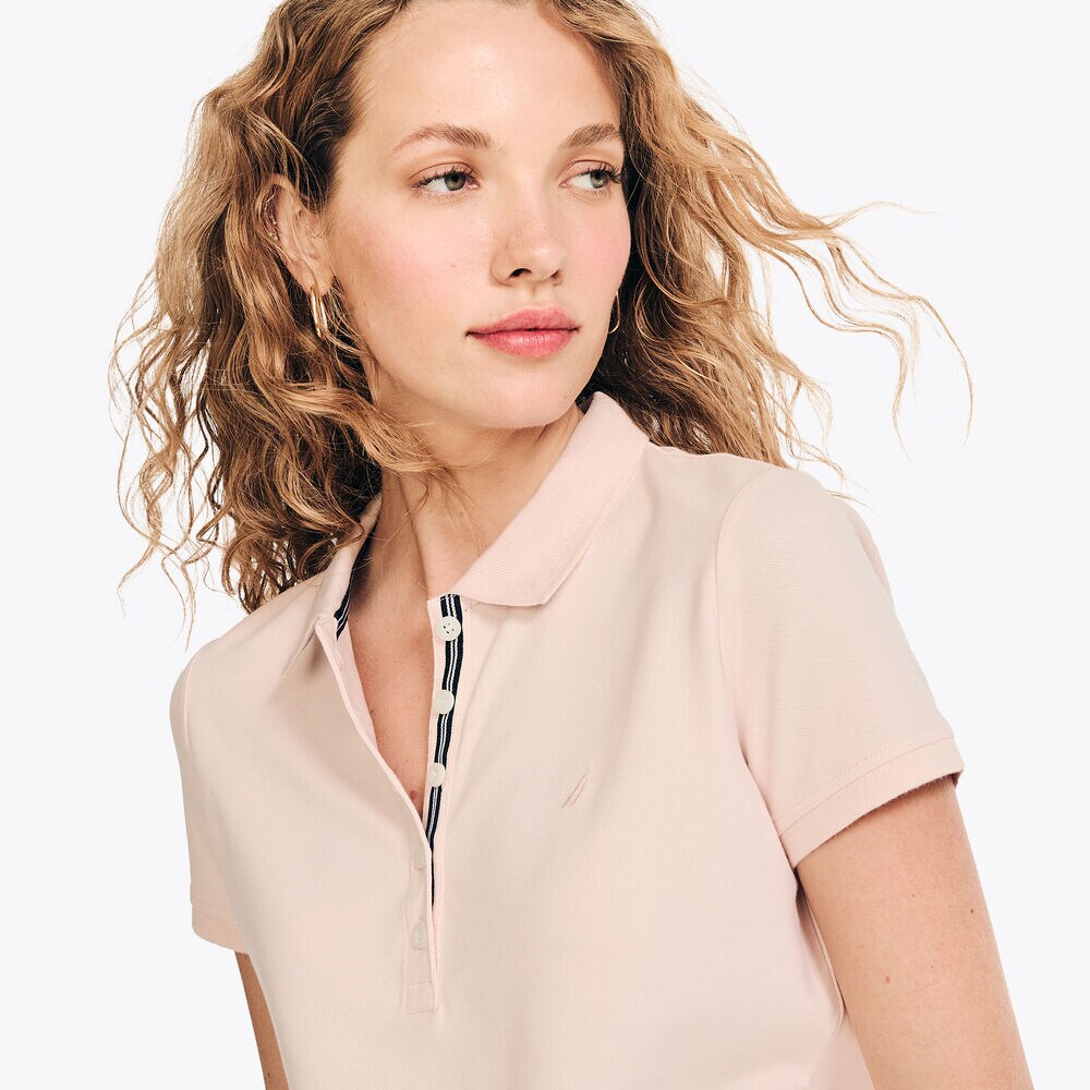 5-Button Polo,Pale Pink,large