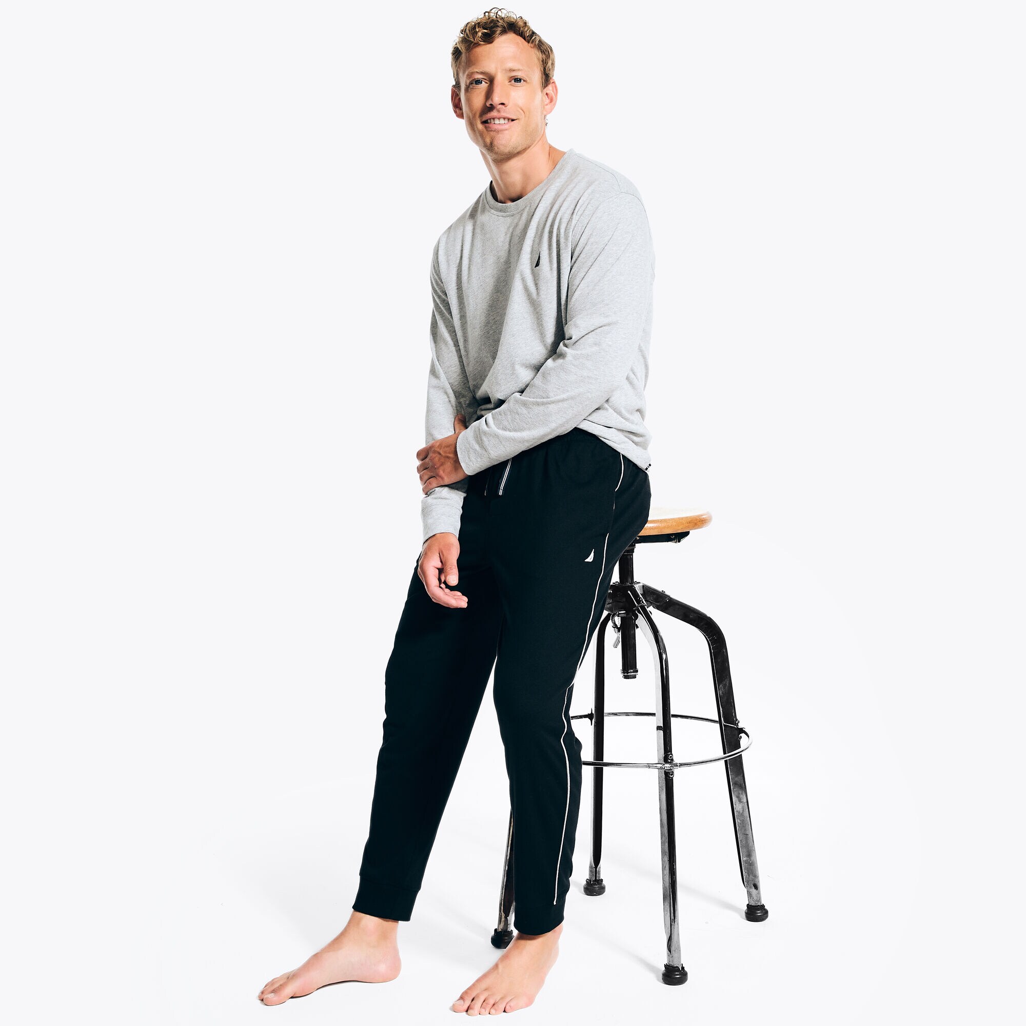 Side-Stripe Sleep Pant,True Black,large
