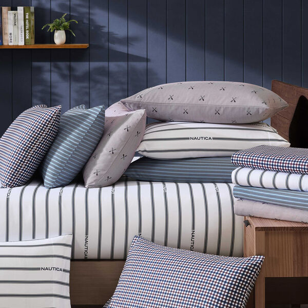 Coxswain Stripe Blue Twin Sheet Set