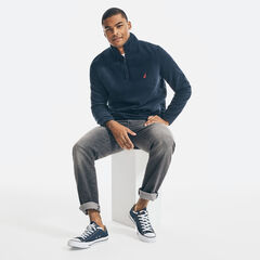 NAUTEX PERFORMANCE QUARTER-ZIP PULLOVER,Navy,large