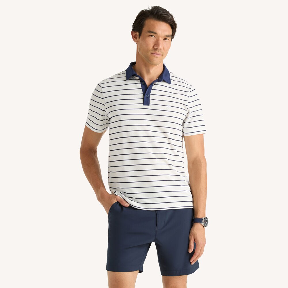 Navtech Striped Polo,Sail White,large