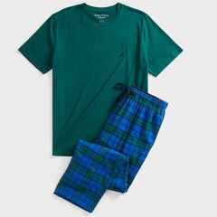 FLANNEL PAJAMA PANT SET,Cosmic Fern,large