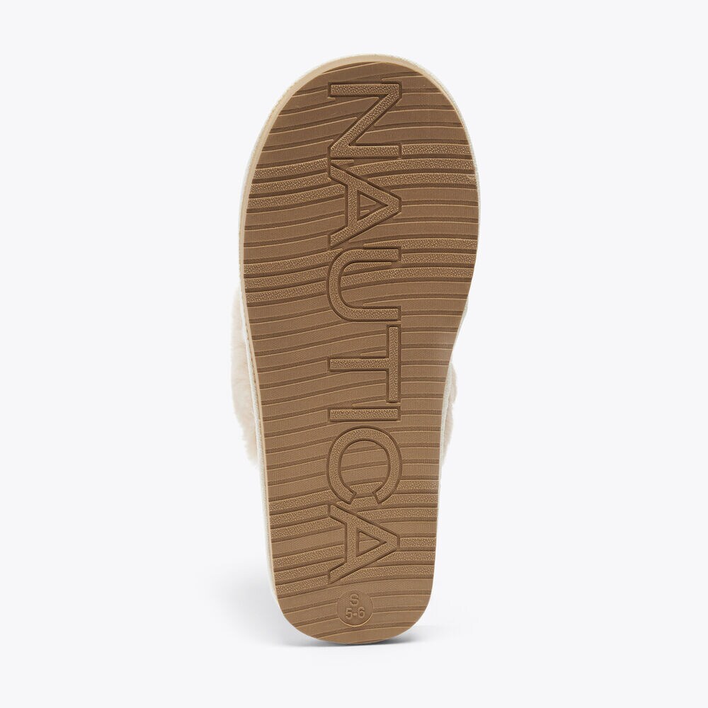 WOOL KNIT SLIPPER,Natural,large