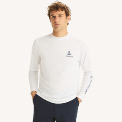 Nautica OTF Long-Sleeve Performance UPF 50+ Shirt,Antique White Wash,large