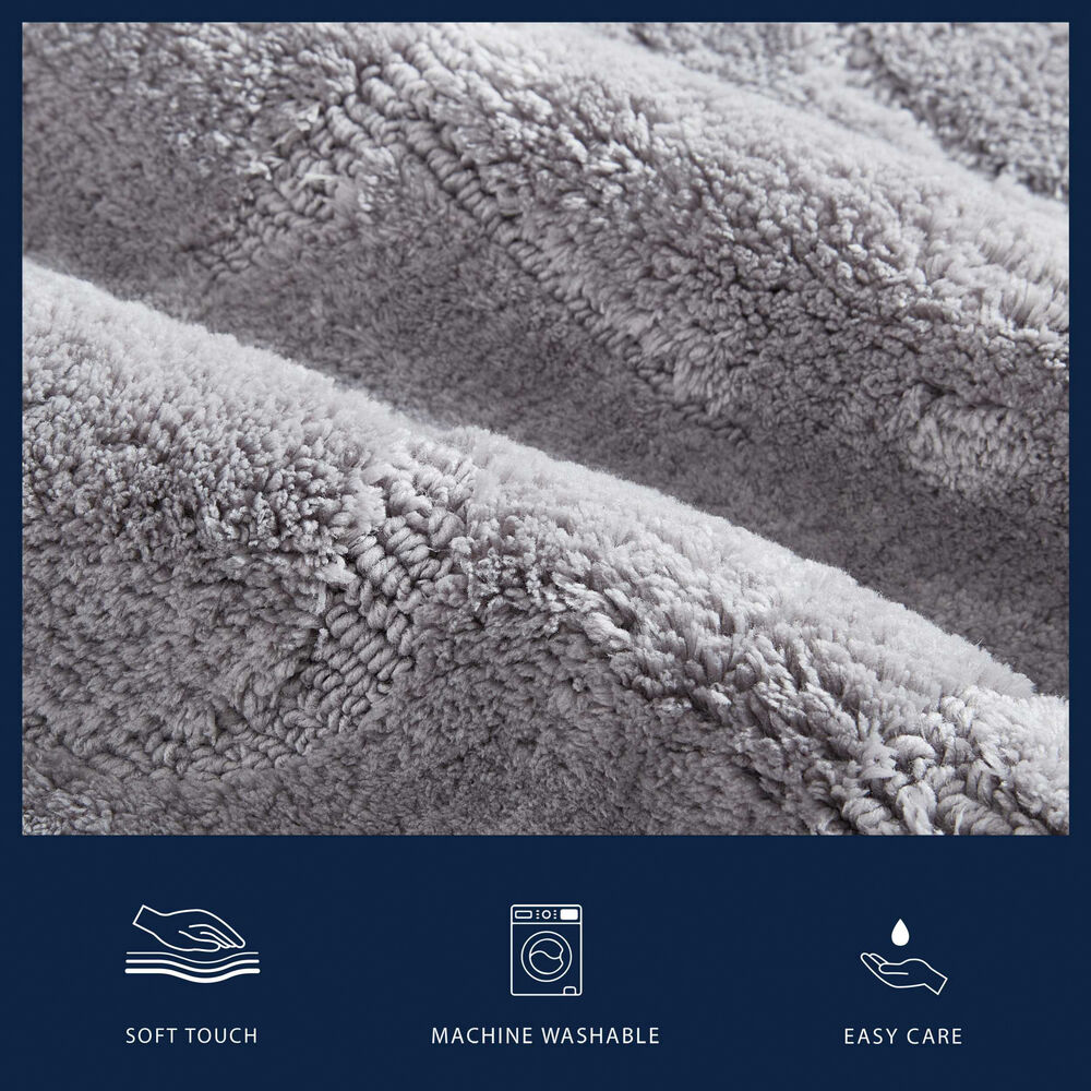 Logo Grey Bath Rug Set,Rust,large