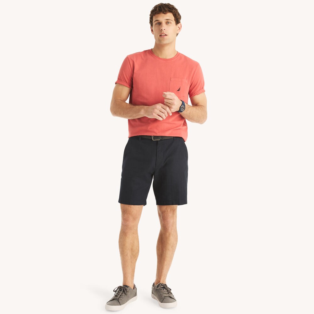 8.5" Linen Deck Short,Navy,large