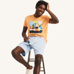 Sustainably Crafted Sailing & Supply Graphic T-Shirt,Fire Orange,large